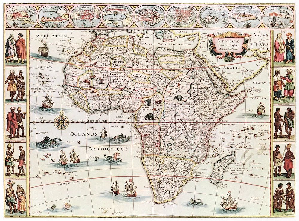 Africæ nova descriptio (1690) Willem. poster — maps-travel art