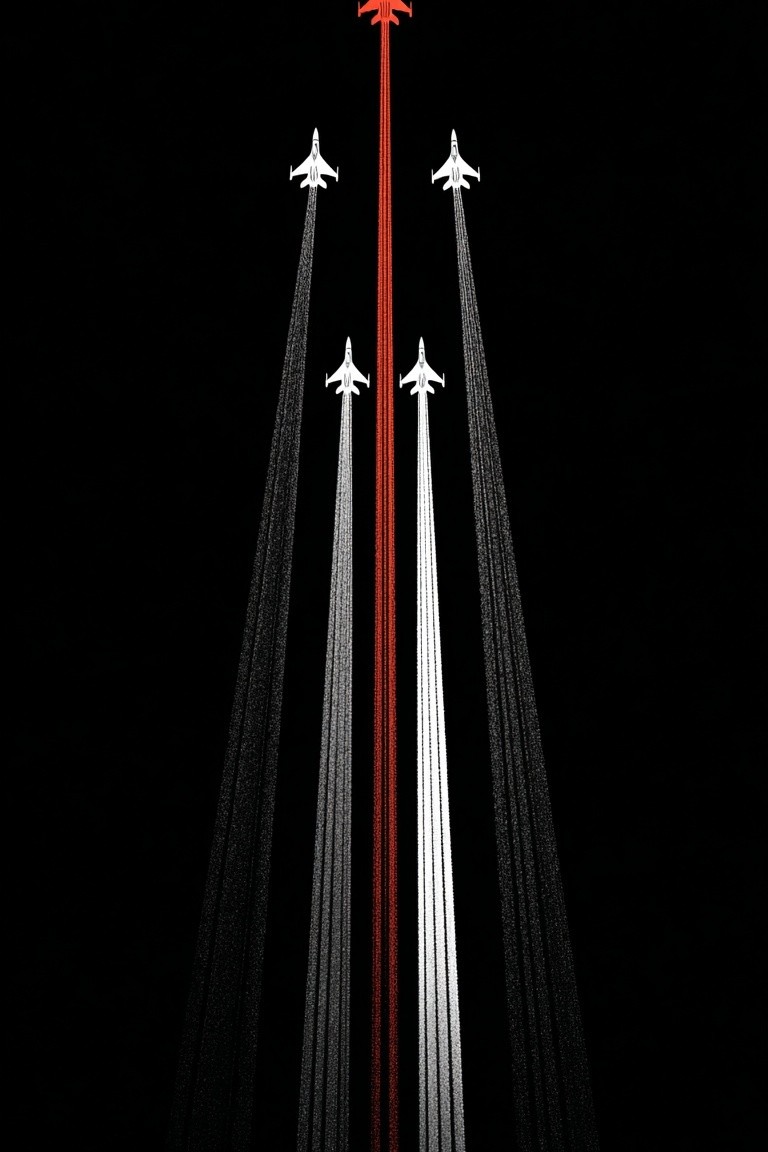 Airplanes in Formation — Minimalist Print. poster detail