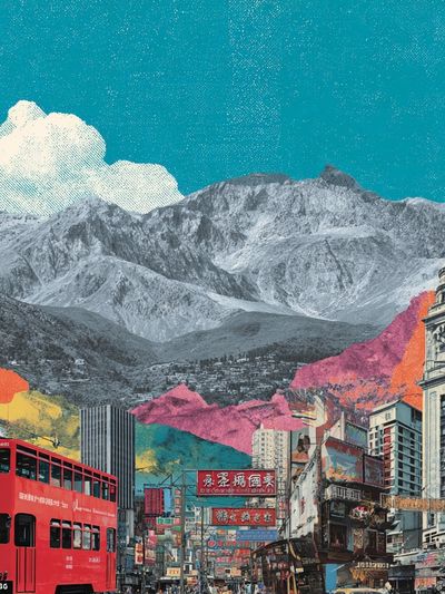 Hong Kong Collage Travel Poster. poster