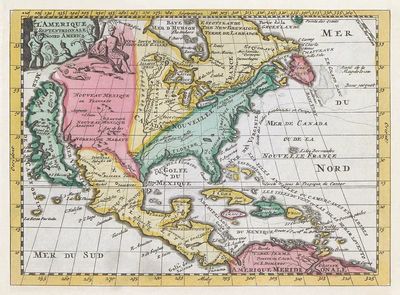 Vintage Map of North America — Antique Print