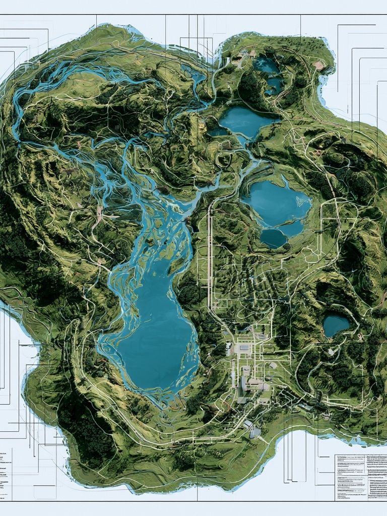Topographic Island Map Print. poster detail
