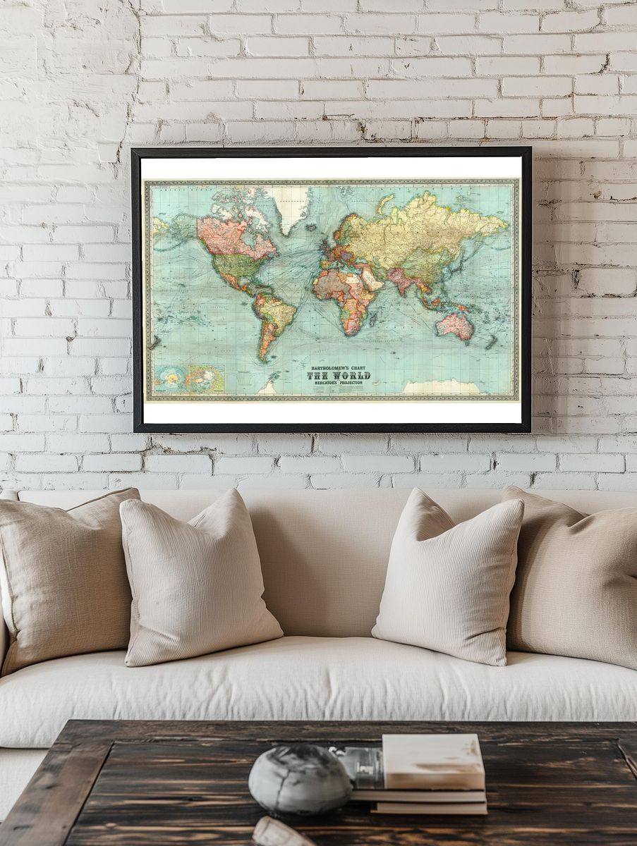 Bartholomew's chart world Mercator's projection. — room view 1