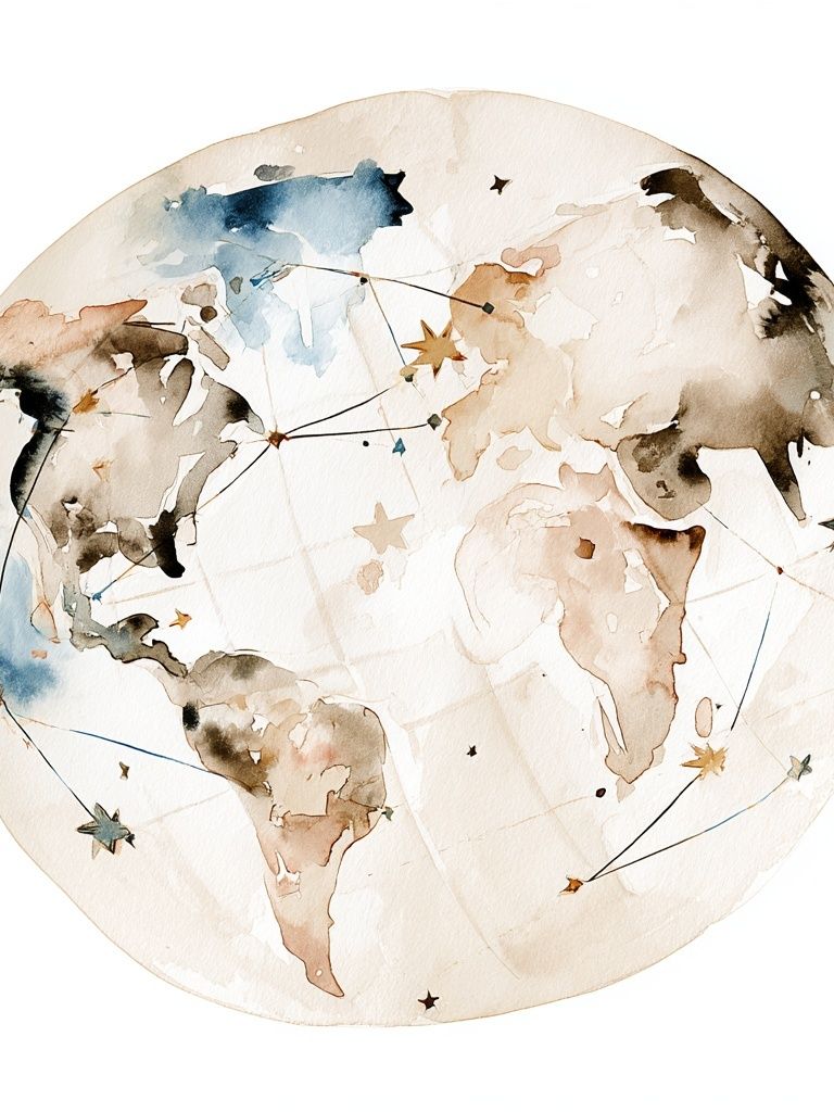 Watercolor World Map Poster. poster detail