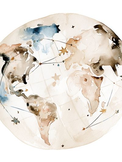 Watercolor World Map Poster. poster