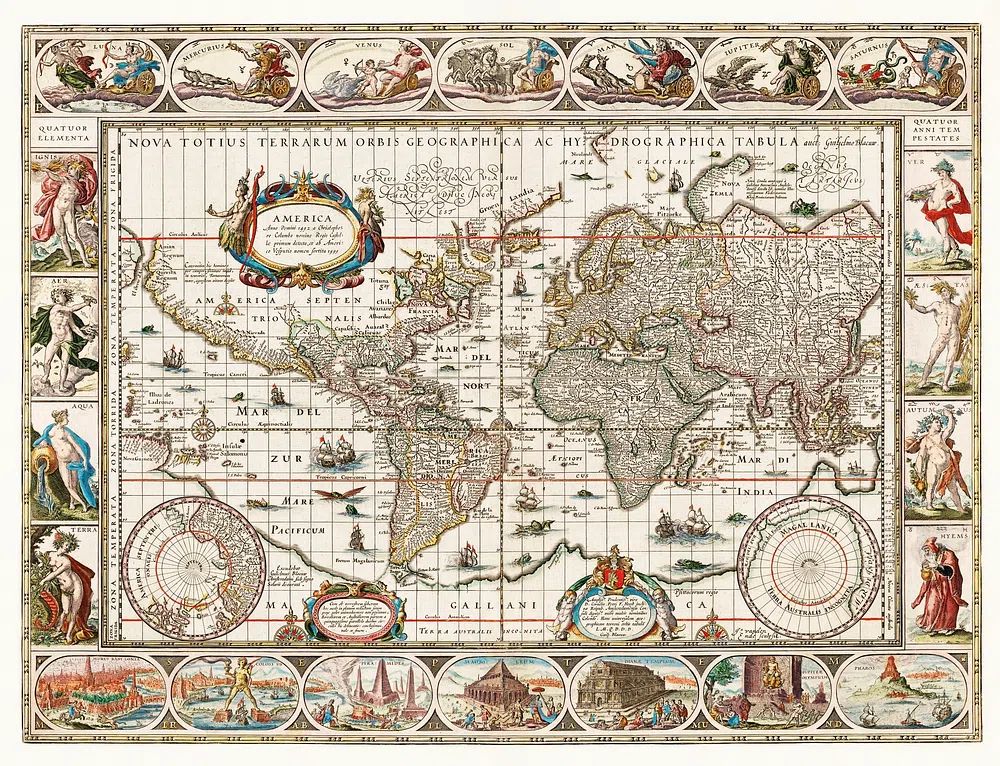 Nova totius terrarum orbis geographica. poster detail