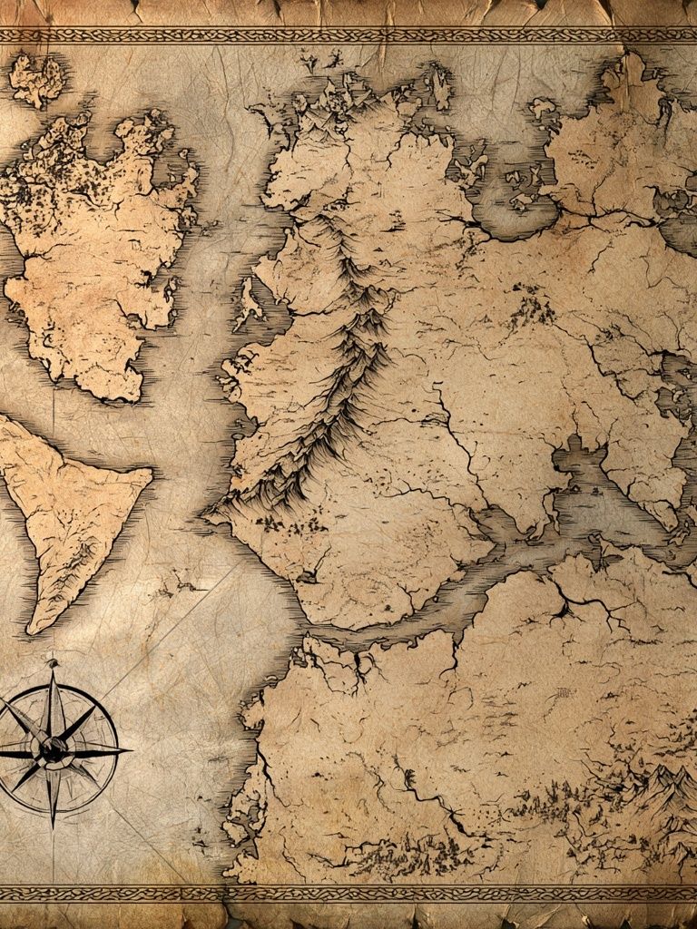 Antique Fantasy Map Vintage Print. poster — maps-travel art