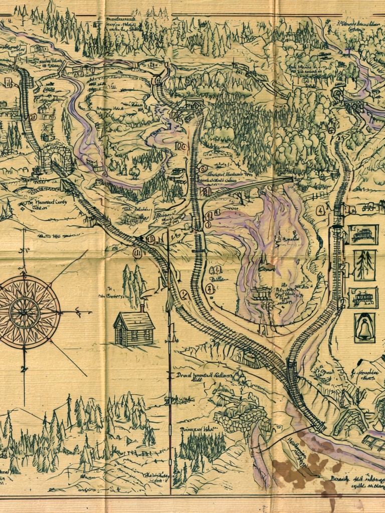 Fantasy Map Vintage Print. poster detail