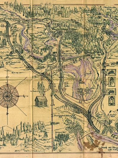 Fantasy Map Vintage Print.