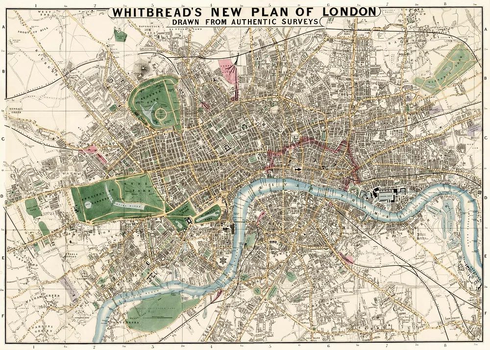 Whitbread's new plan London: drawn. poster — maps-travel art