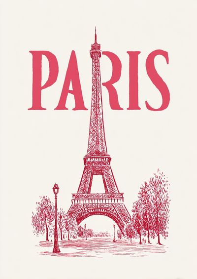 Paris Eiffel Tower Vintage Print. poster