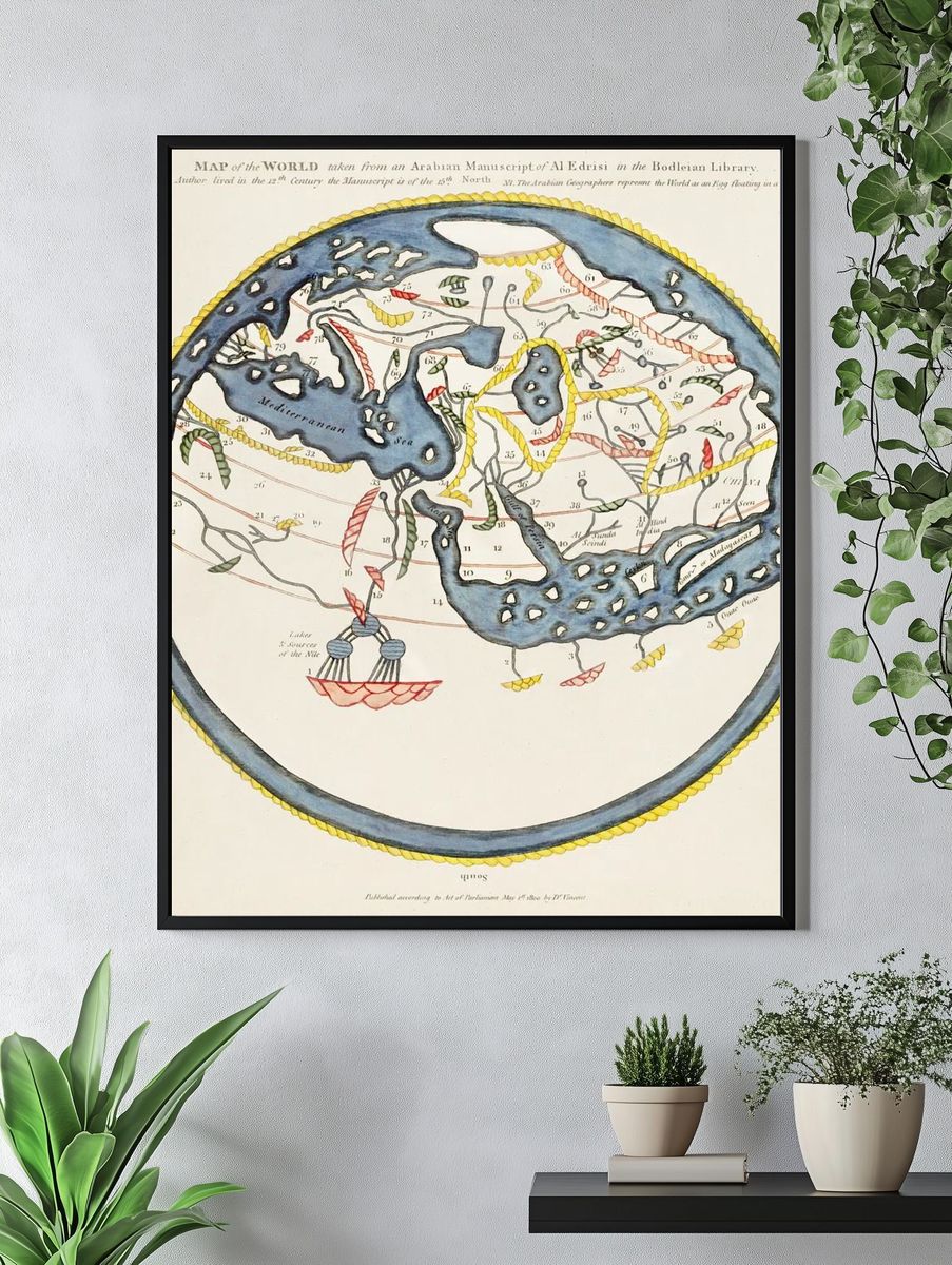 Historical World Map — Vintage Print. — room view 4