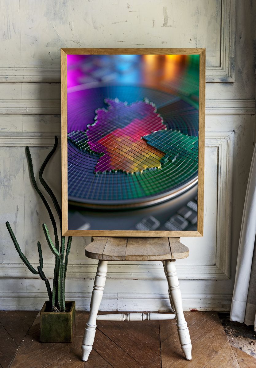 Neon Germany Mosaic Poster. room preview
