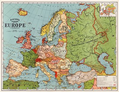 Bacon's standard map Europe George. poster