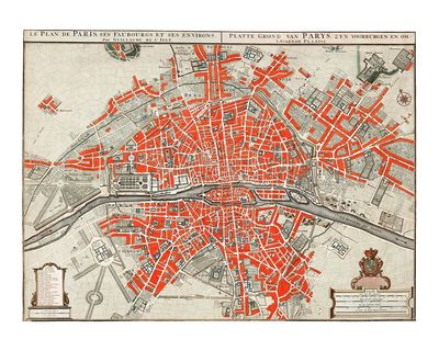 Vintage Paris City Map Poster. poster