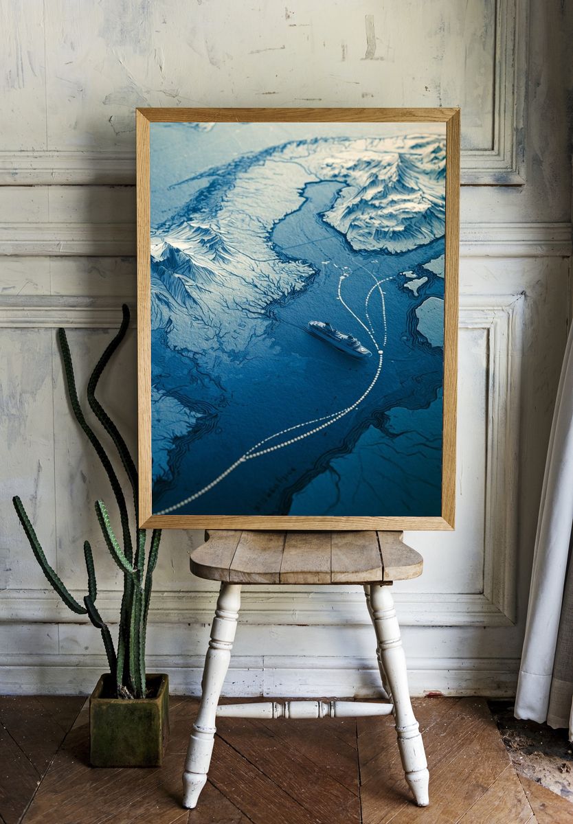 Arctic Voyage Map Print. — room view 1