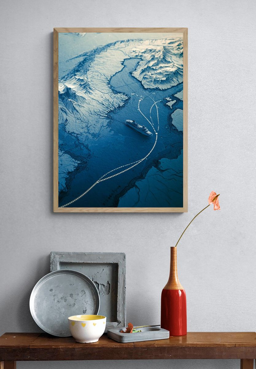 Arctic Voyage Map Print. — room view 3