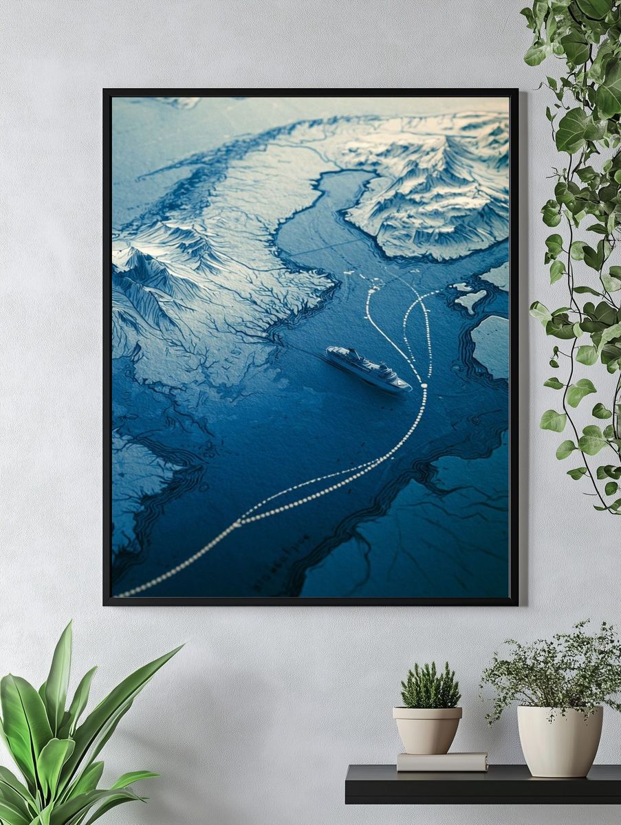 Arctic Voyage Map Print. — room view 4