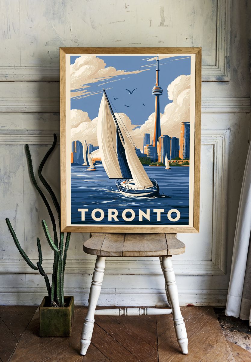 Toronto Sailboats Travel Poster. — room view 1