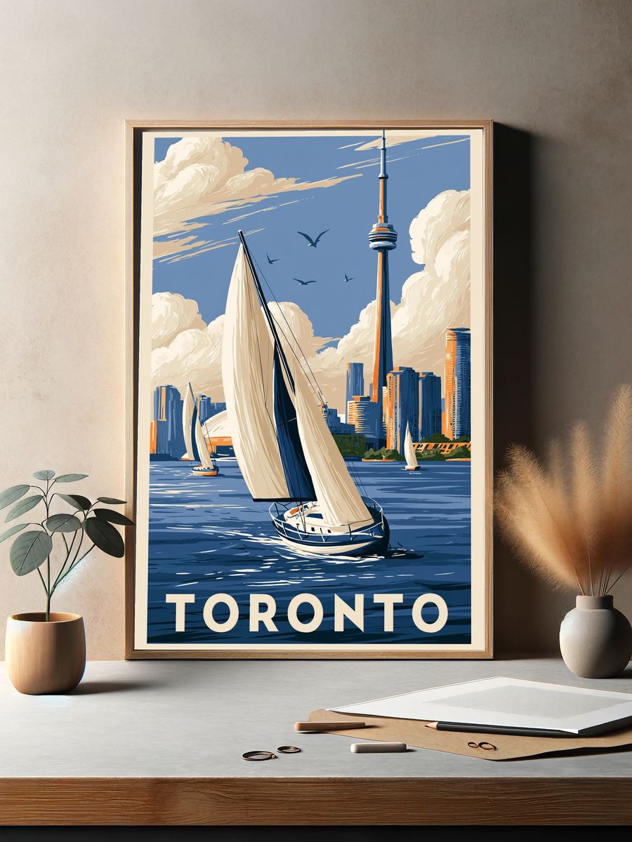 Toronto Sailboats Travel Poster. — room view 2