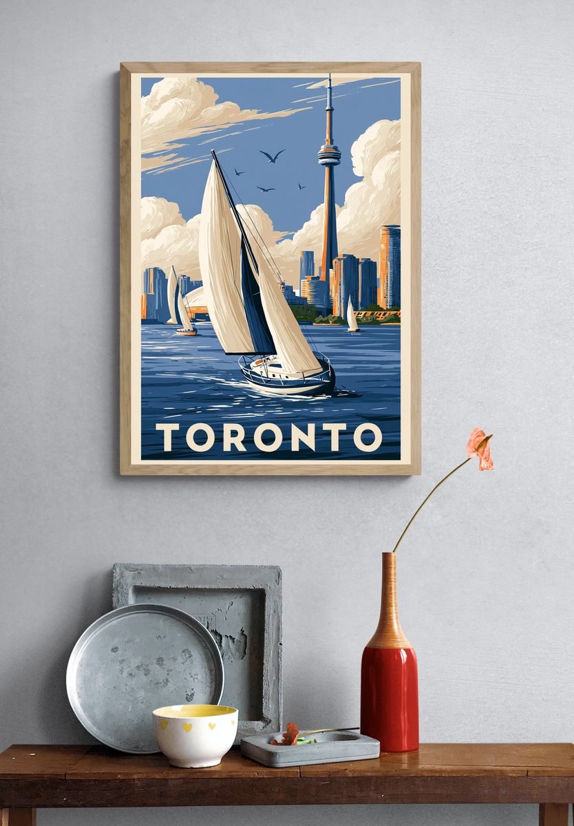 Toronto Sailboats Travel Poster. — room view 3