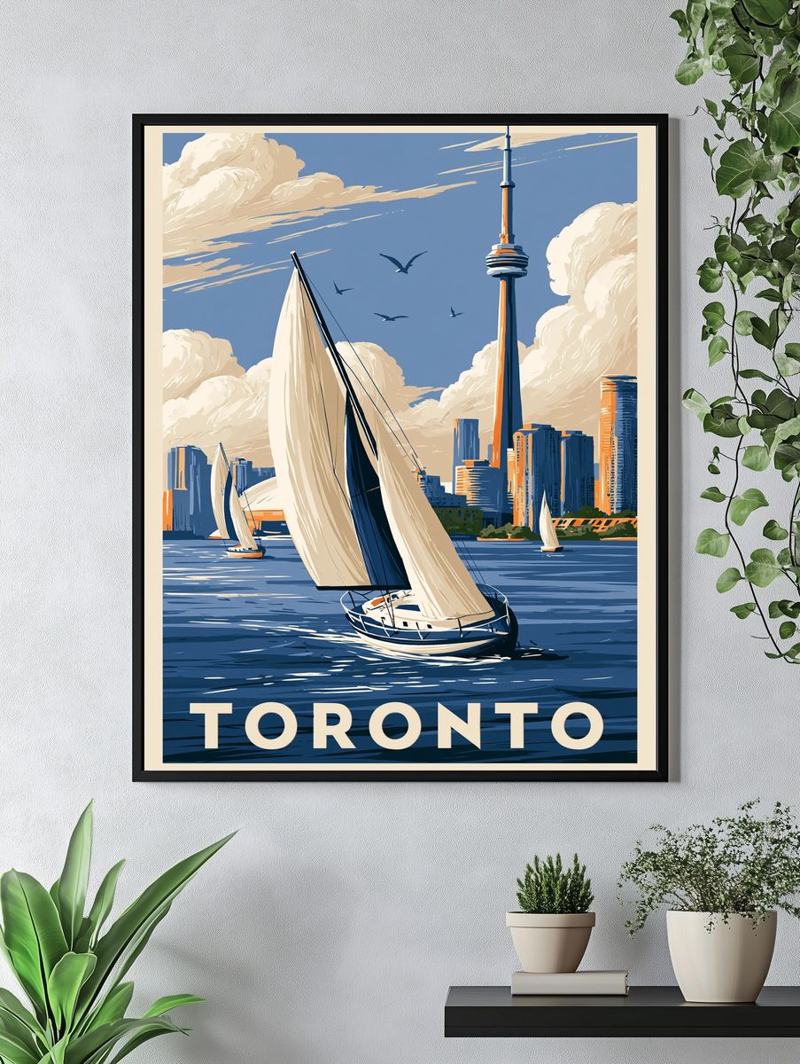 Toronto Sailboats Travel Poster. — room view 4