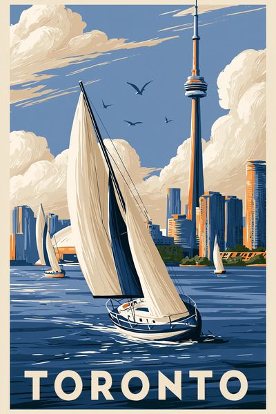 Toronto Sailboats Travel Poster. poster