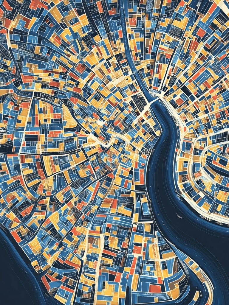 Abstract City Map Poster. poster detail