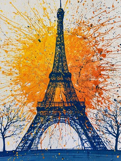 Eiffel Tower Splash Poster.