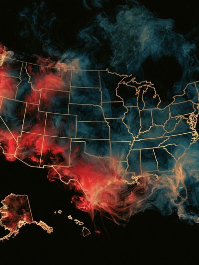 USA Smoke Map Poster.