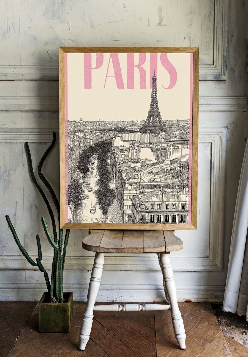 Paris Eiffel Tower Travel Print. — room view 1