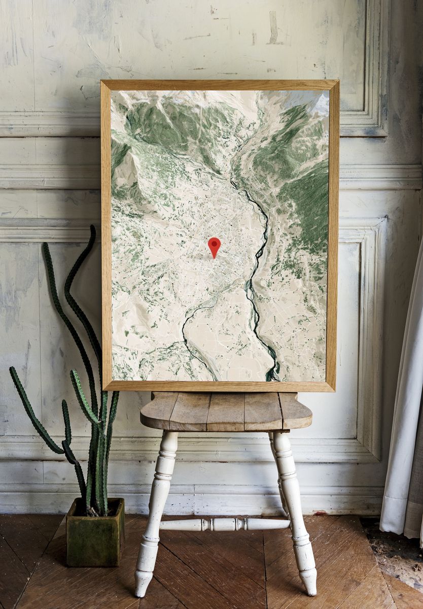 Mountain Valley Map Poster. — room view 1