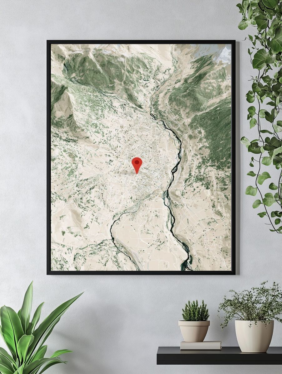 Mountain Valley Map Poster. — room view 4