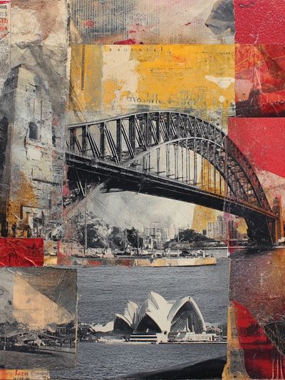 Sydney Harbour Collage Poster. poster print