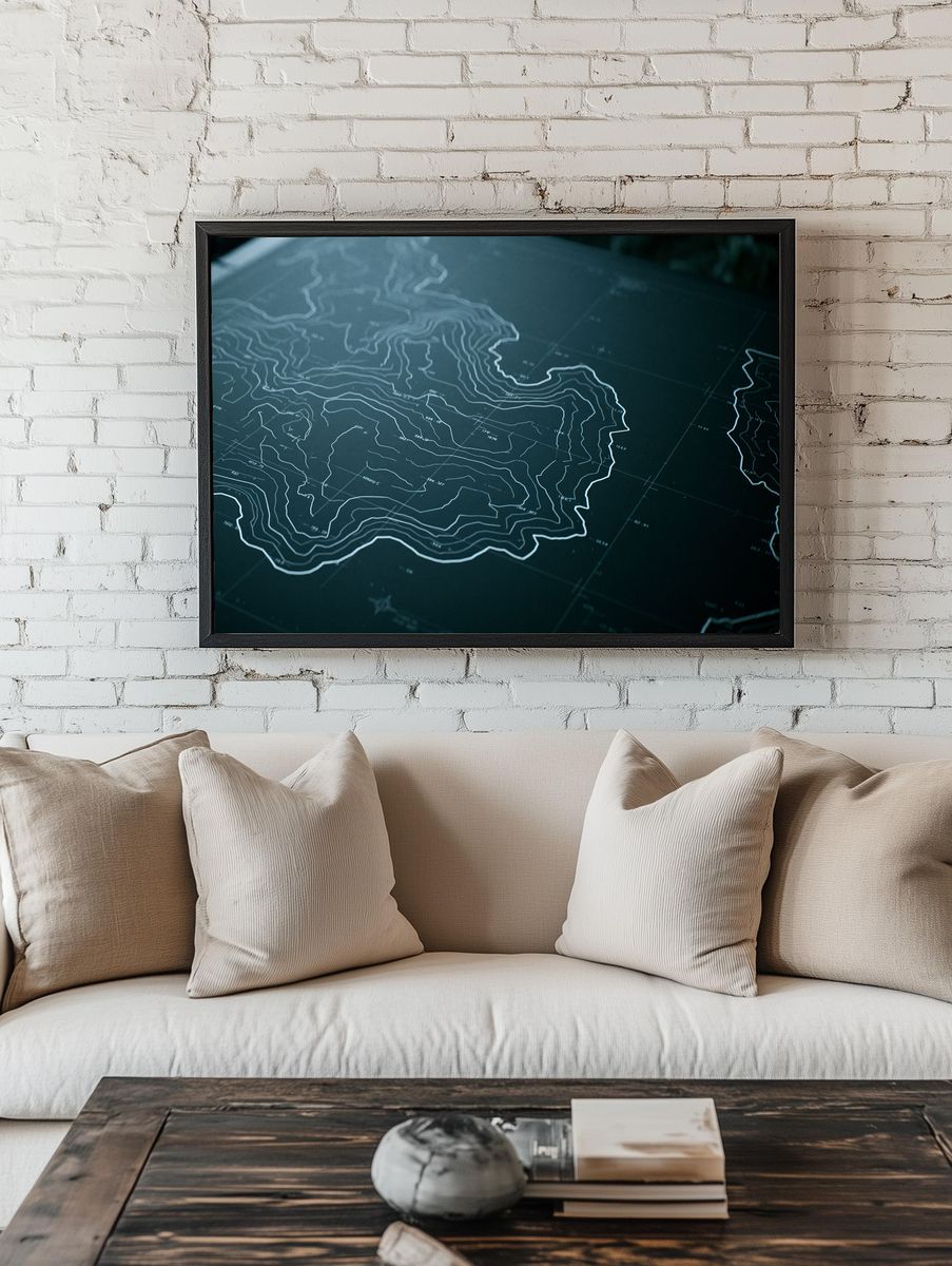 Topographic Map Lines Print. room preview