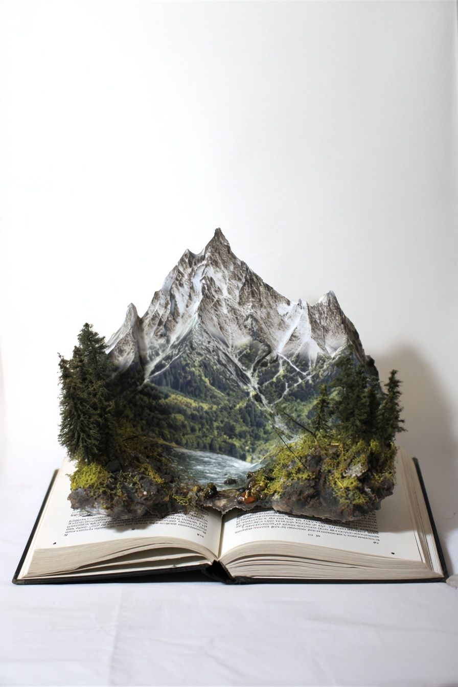 Mountain Landscape Book Art Poster. poster — nature art