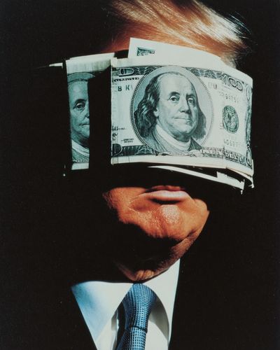 Money Blindfold — Conceptual Art Print. poster print