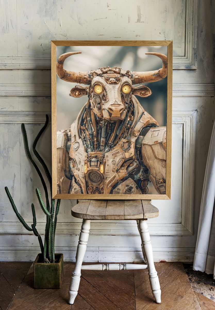 Mechanical Bull — Digital Art Print room preview