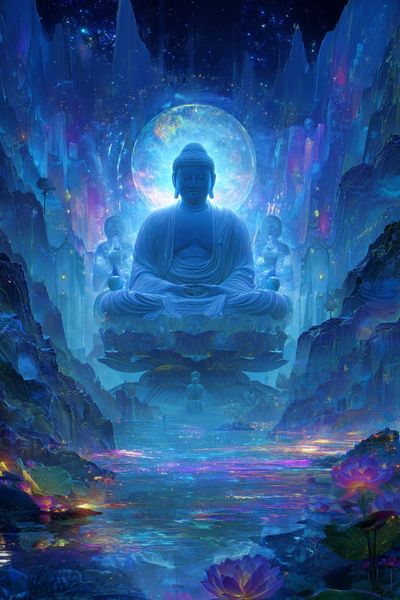 Cosmic Buddha Meditation Print. poster print
