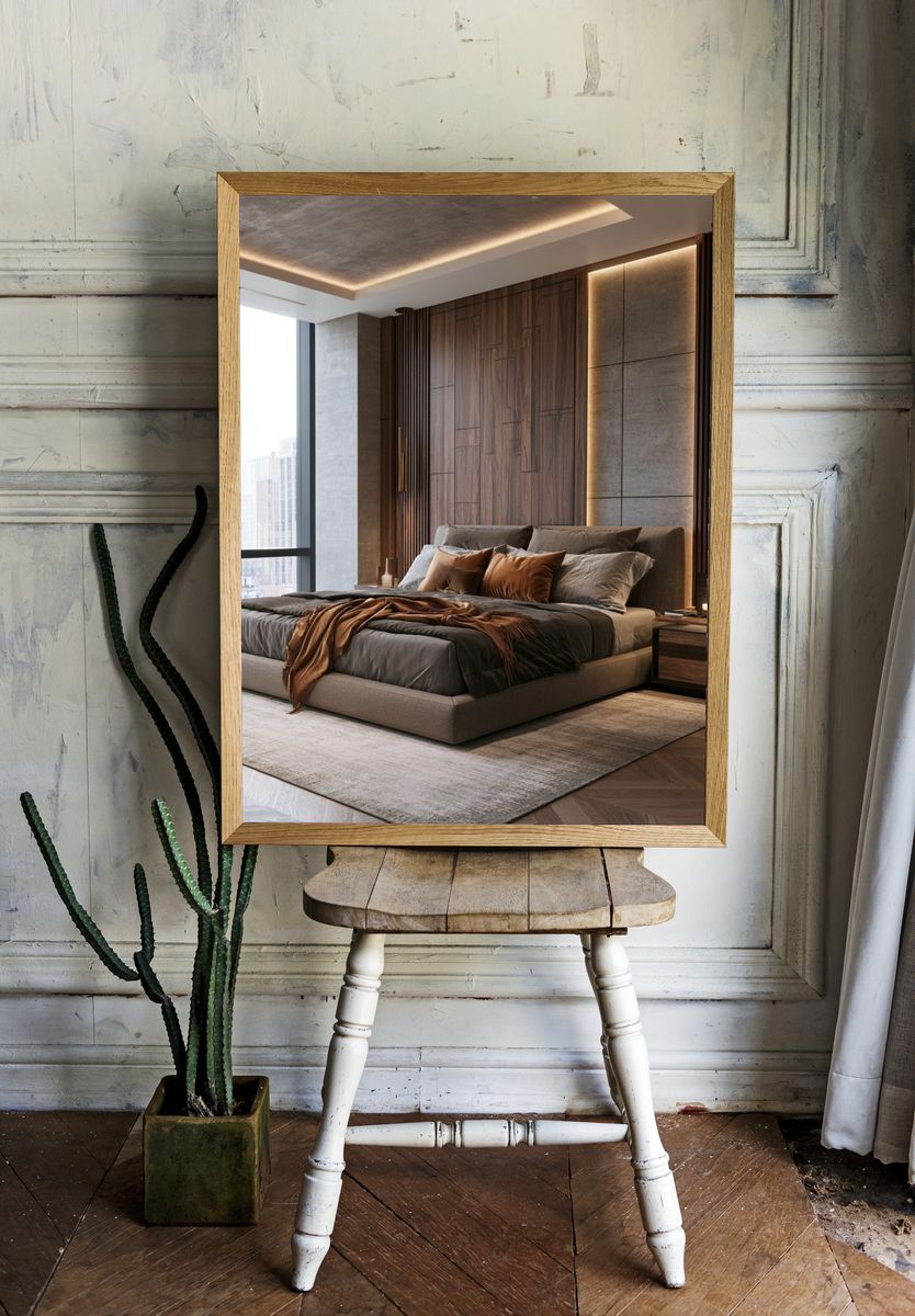 Modern Bedroom Interior Photography Poster. room preview