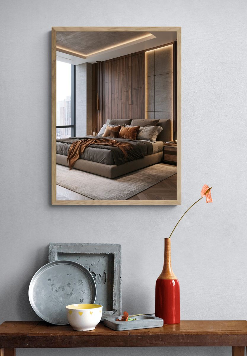 Modern Bedroom Interior Photography Poster. — room view 3