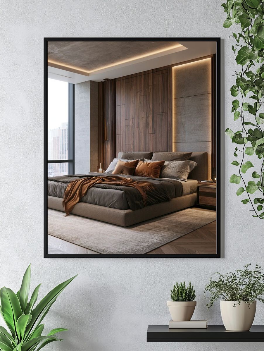 Modern Bedroom Interior Photography Poster. — room view 4
