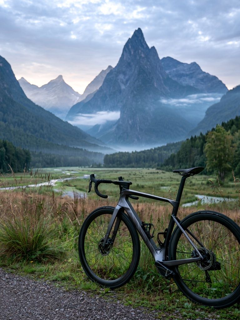 Mountain Bike Valley Landscape Poster. poster detail
