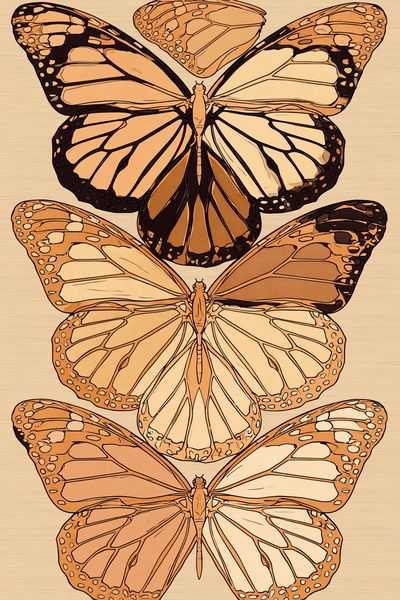 Monarch Butterflies Botanical Print. poster print