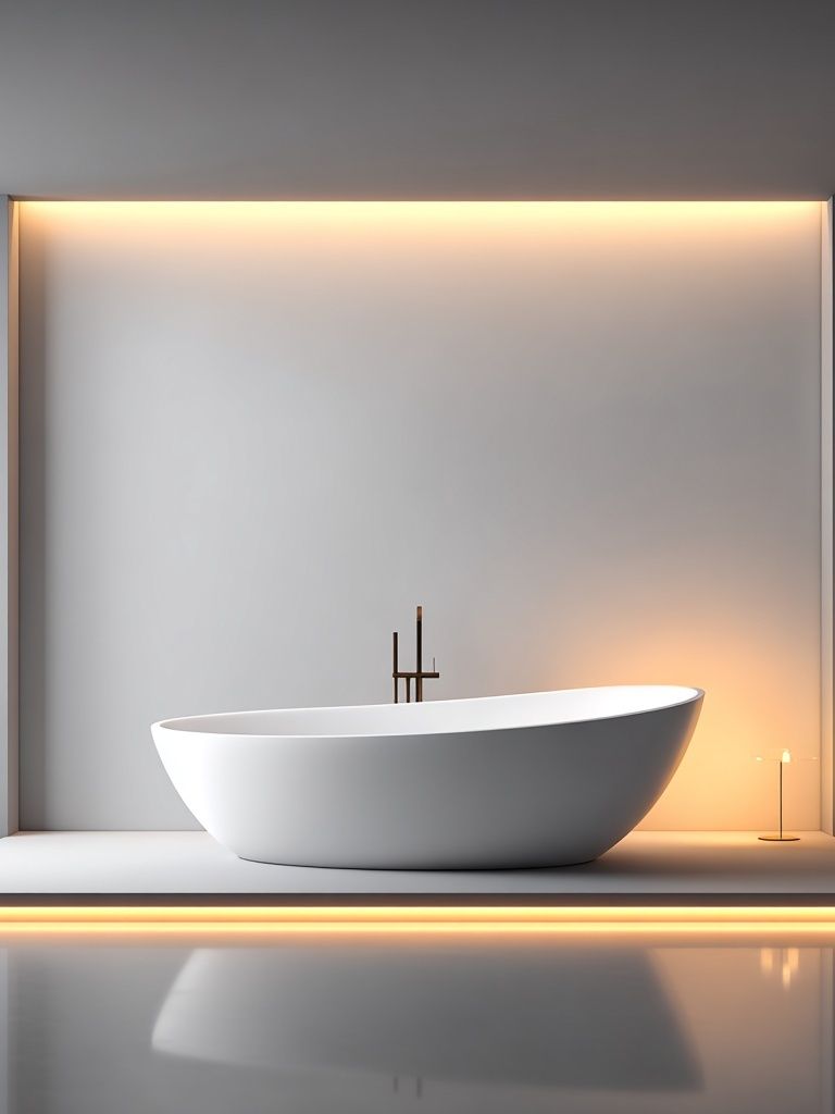 Minimalist Bathtub — Modern Print. poster detail