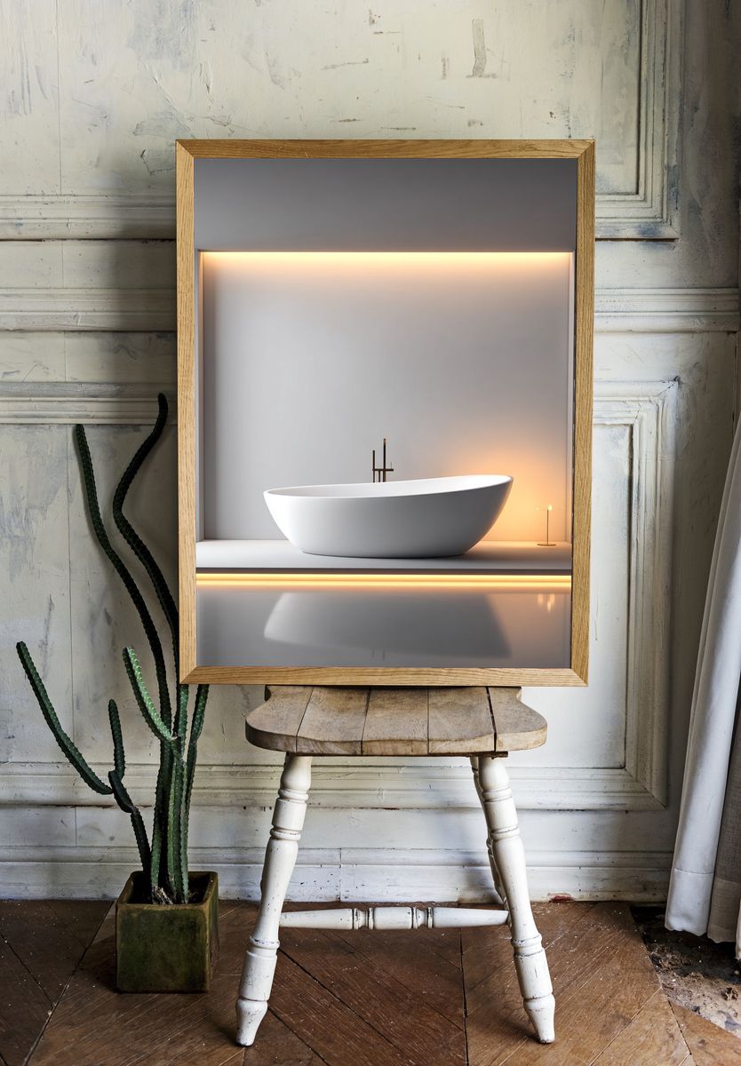 Minimalist Bathtub — Modern Print room preview