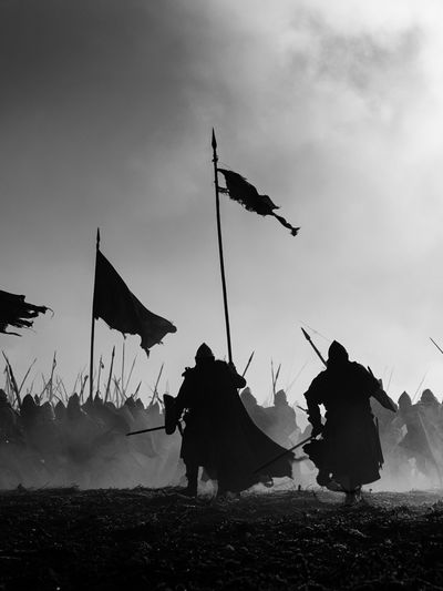 Medieval Battle Silhouette Poster.