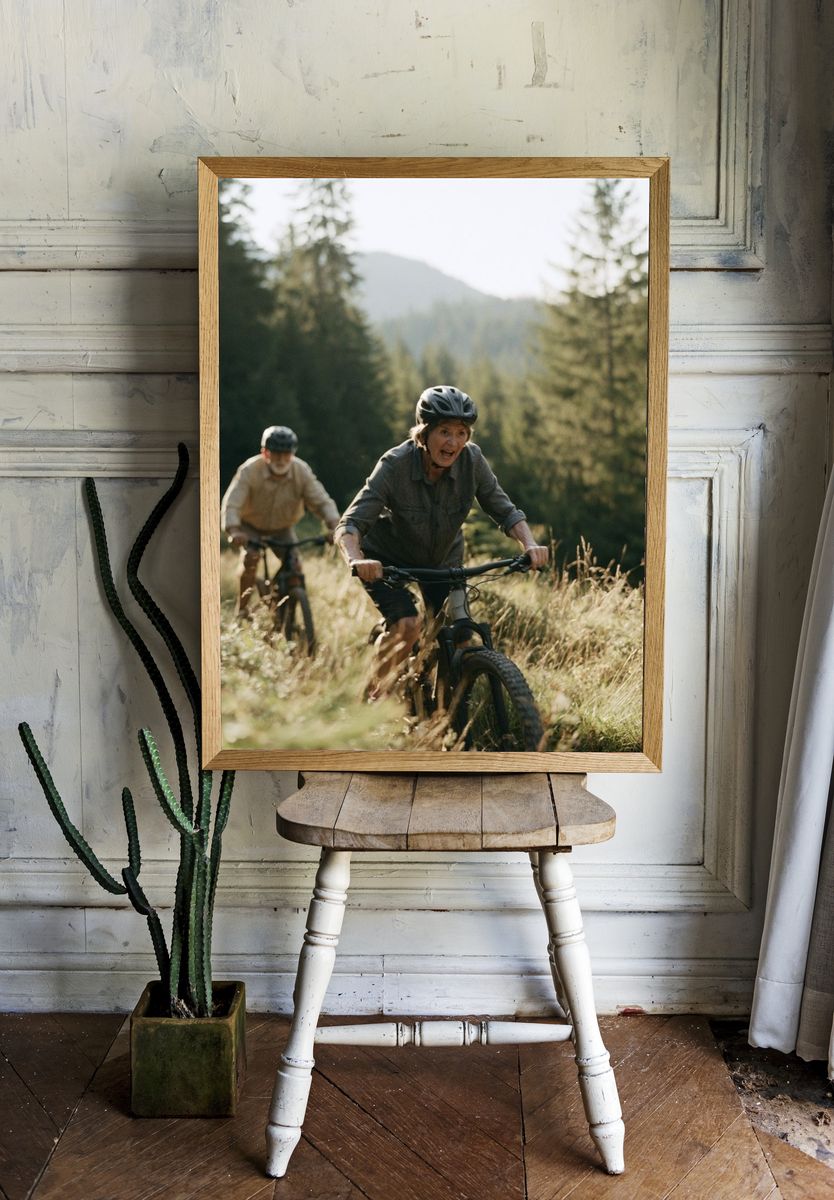 Mountain Bike Trail Photography Poster. — room view 1