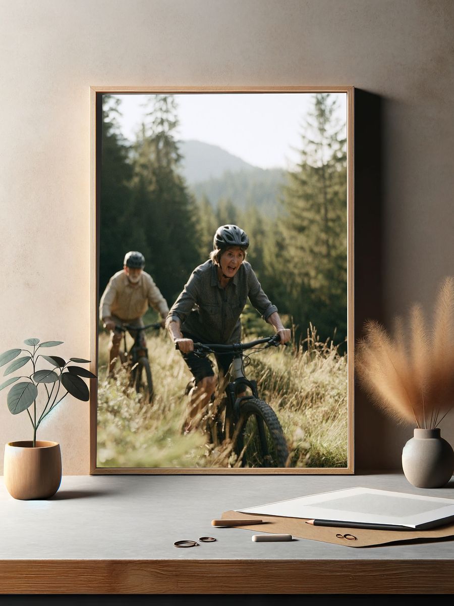 Mountain Bike Trail Photography Poster. — room view 2