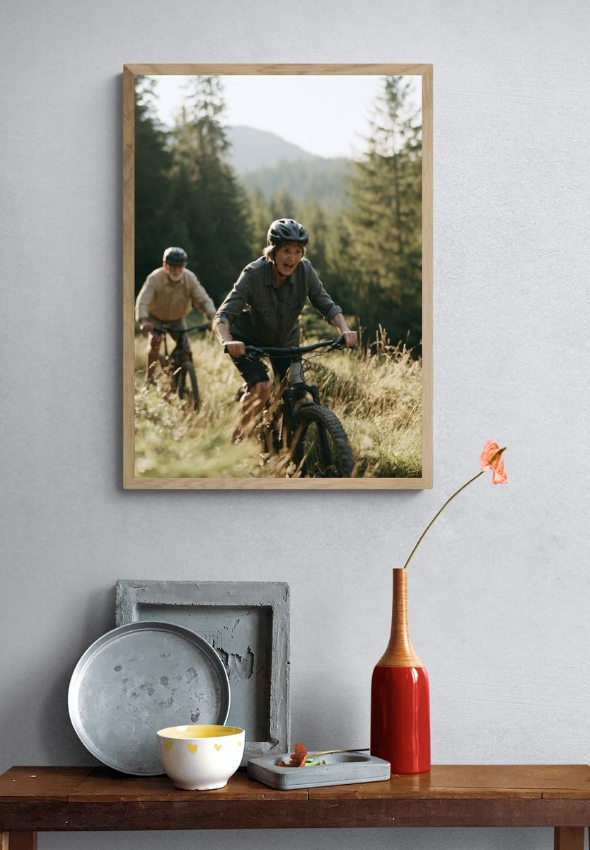 Mountain Bike Trail Photography Poster. — room view 3