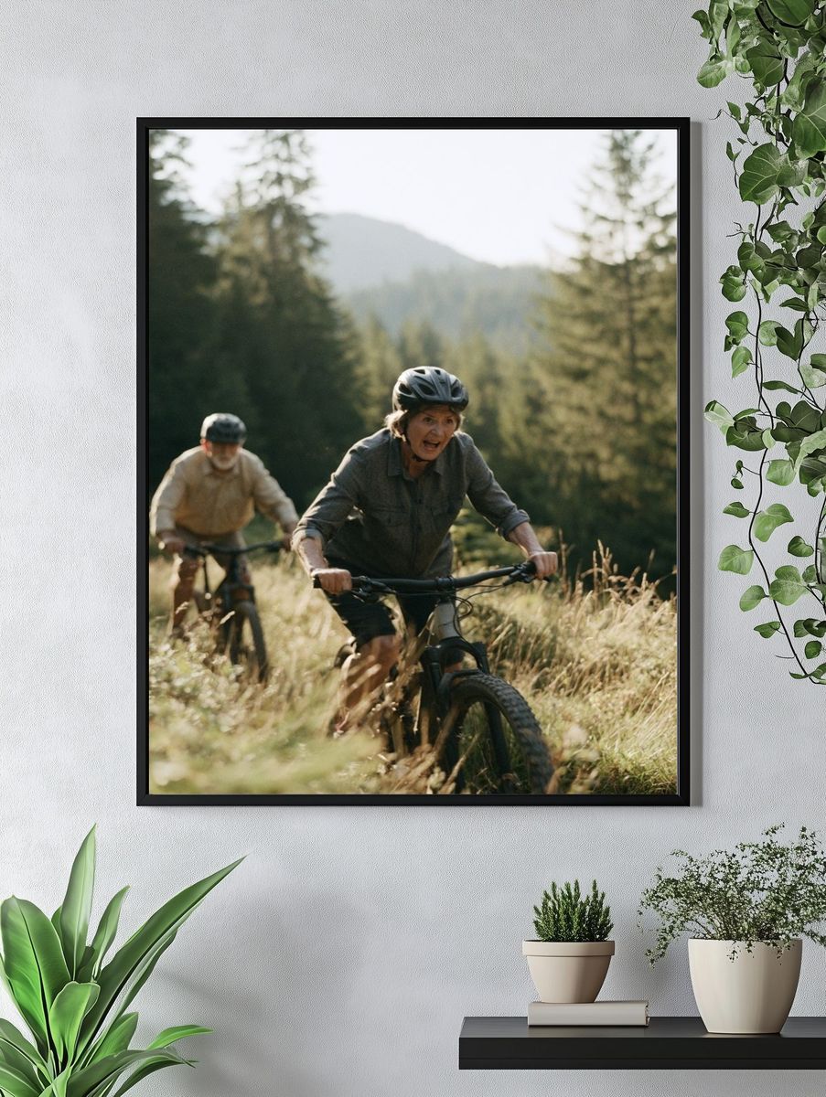 Mountain Bike Trail Photography Poster. — room view 4